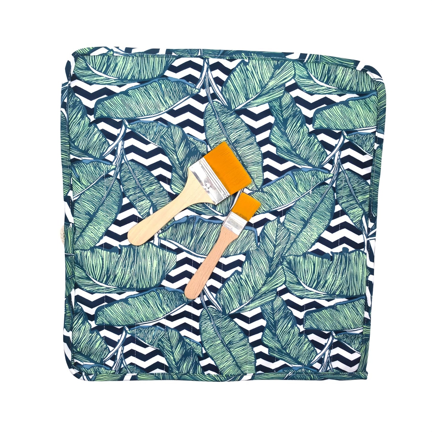 Funny live Paint Brush Holder Art Supplies, Artist Brush Holder & Storage Organizer Roll-Up Case Bag, Protect Acrylic Oil Watercolor Paintbrushes (Green Leaf 20 Slot Pockets) - color: Green Leaf 20 Slot Pockets