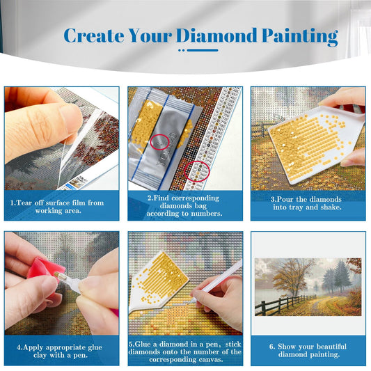 YOYA Large Diamond Art Kits for Adults, Fall Landscape, 27.5 x 15.7 Inch - color: Fall Landscape 020